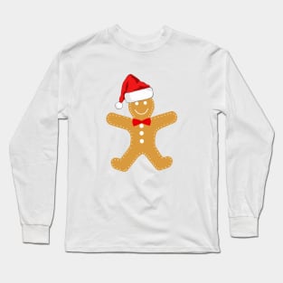 Gingerbread Man Christmas Red Long Sleeve T-Shirt